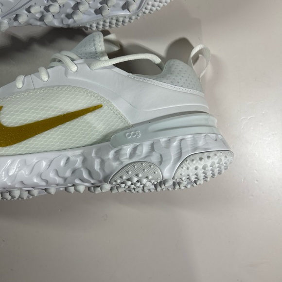 Nike Huarache 9 Elite TF Turf LAX FN0310-100 White Gold Mens Sz. 10 Lacrosse New - Picture 6 of 12